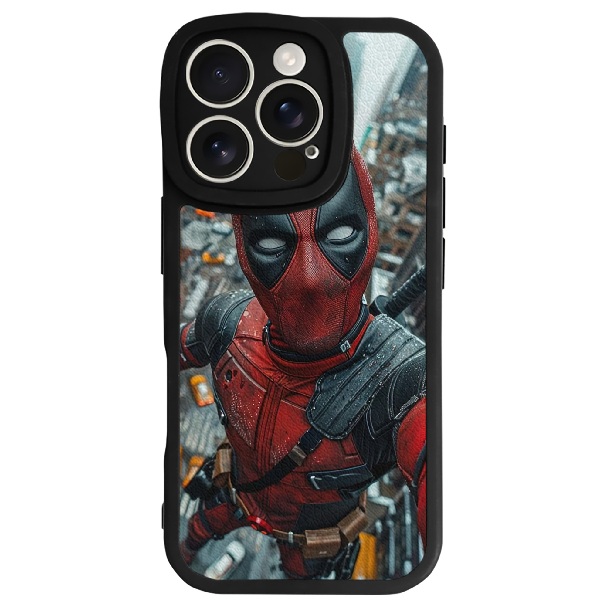（画像用） Deadpool デッドプール 【iPhone 16シリーズ対応】シリコンスマホケース（レザー調） 材質：シリコン